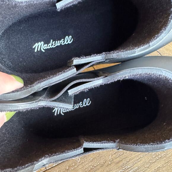 Madewell Women's Size 10 Black Chelsea Rain Boots Pull On Rubber Goth Grunge - Picture 8 of 10